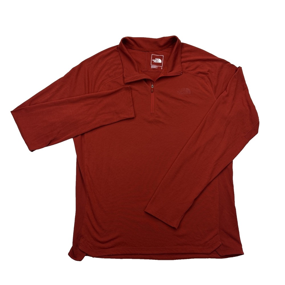 The North Face Quarter Zip Pullover Mens Size Large Red Athletic Top Athleisure